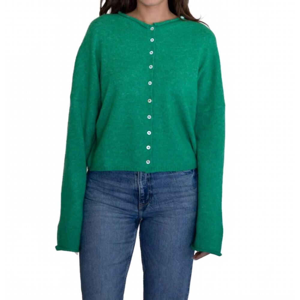 NEW THINGS BETWEEN piper cardigan in kelly green